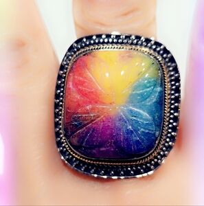 Custom Antiqued Sterling Silver 925 Gemstone Ring